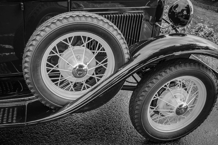 Vintage car wheels.